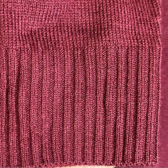 By & By Long Sleeve Knit Ribbed Mini Sweater Dress Burgundy NWT Medium #1117G3J - Picture 7 of 11